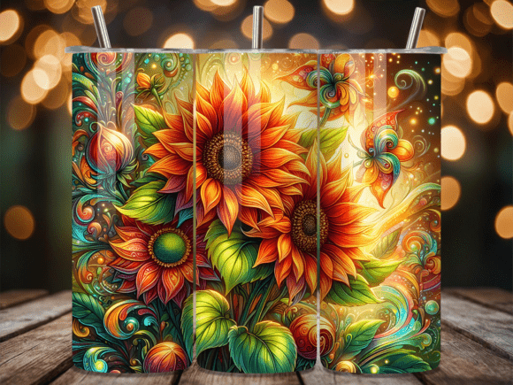 Abstract Floral Sunflower Tumbler Wrap Review