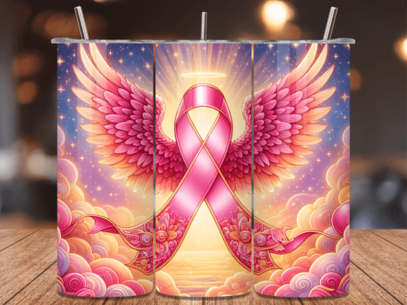 Angel Wings Pink Ribbon Tumbler Wrap Review