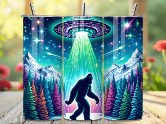 Bigfoot UFO Galaxy Night Tumbler Wrap Review