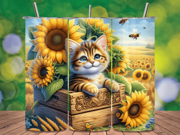 Cat Sunflower Basket 20oz Tumbler Wrap Review