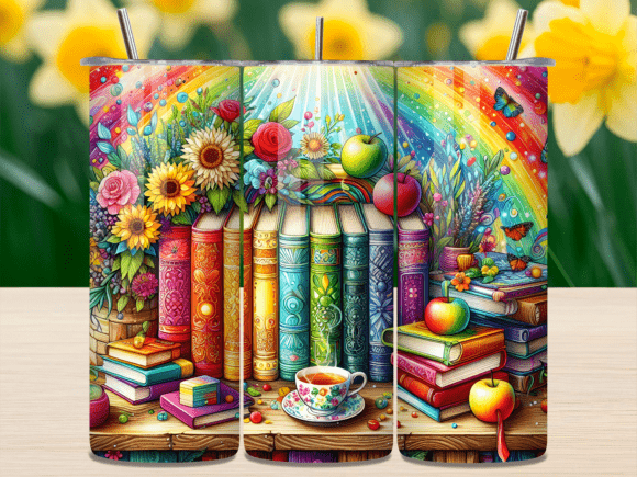 Colorful Floral Bookshelf Tumbler Wrap Review