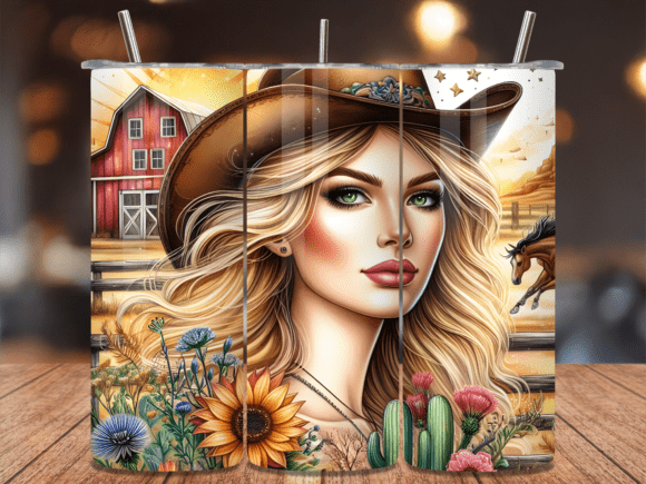 Country Girl Portrait Tumbler Wrap PNG Review
