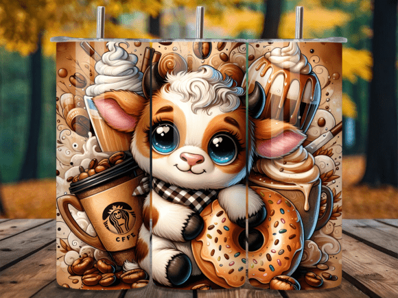 Cute Baby Cow Coffee Donut Tumbler Wraps Review