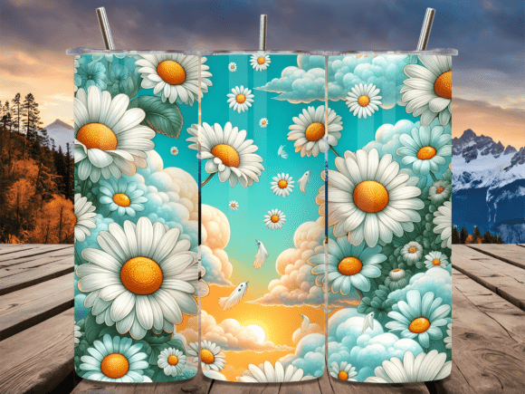 Daisy Flower Blue Sky Cloud Tumbler Wrap Review