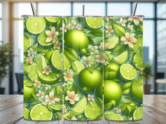 Fresh Lime Citrus Fruit Summer Tumbler Wraps