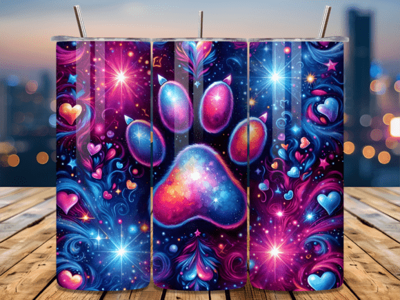 Galaxy Paw Print Valentine Tumbler Wrap Review