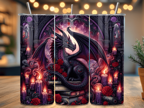 Gothic Purple Rose Dragon Tumbler Wraps Review