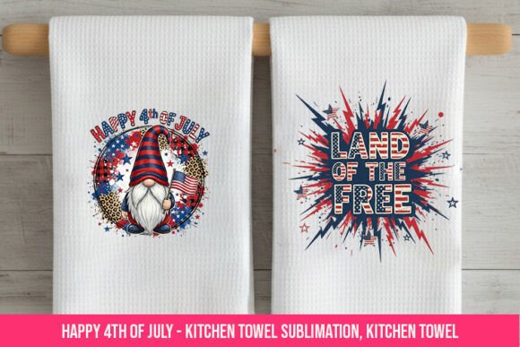 Happy 4th of July Kitchen Towel Sublim Crafts