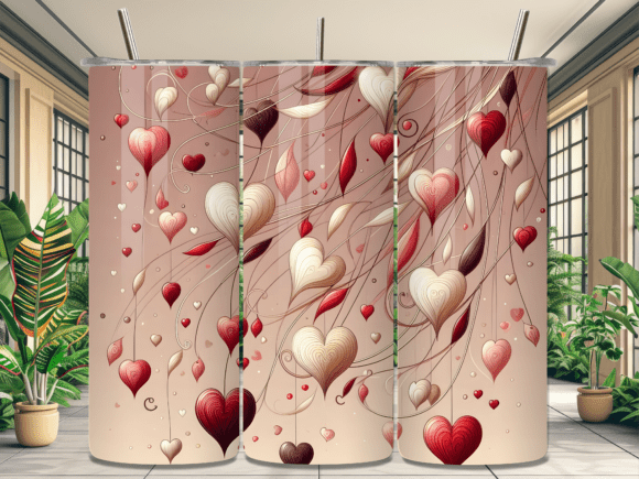 Hearts Love Valentine Tumbler Wrap PNG Review