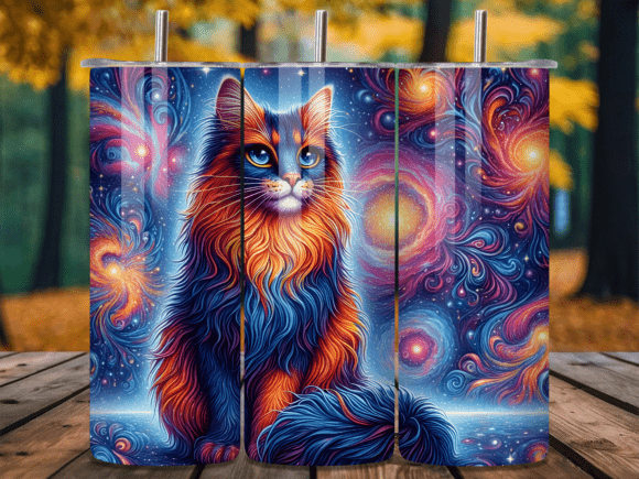 Nebula Cosmic Fluffy Cat Tumbler Wraps Review