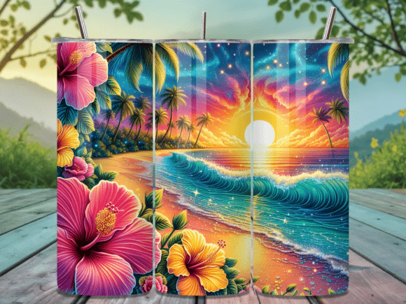 Paradise Hibiscus Beach Sun Tumbler Wraps Review