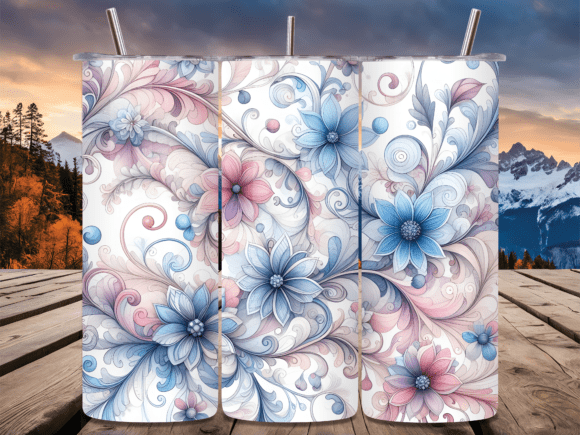 Pastel Floral Swirl Artistic Tumbler PNG Review