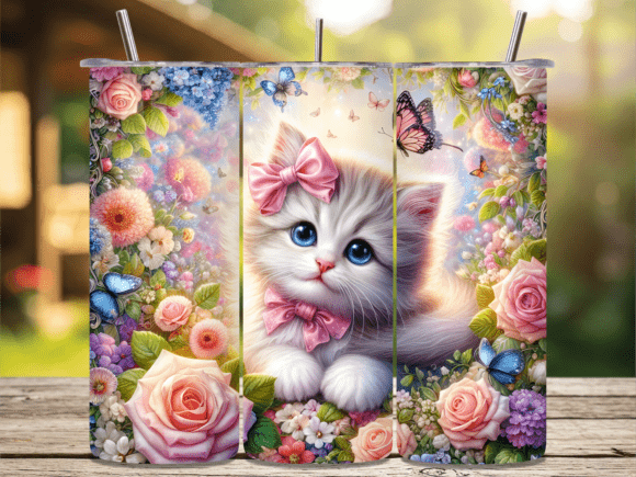 Pink Bow Floral Cat Tumbler Wraps Review