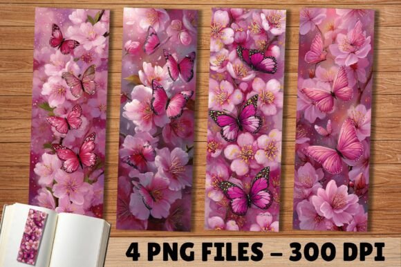 Pink Cherry Blossom Butterfly Bookmark Crafts