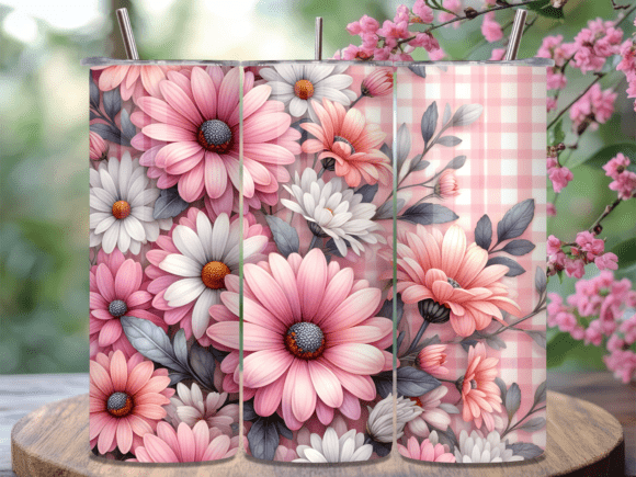 Pink Gingham Daisy Floral Tumbler Wrap Review