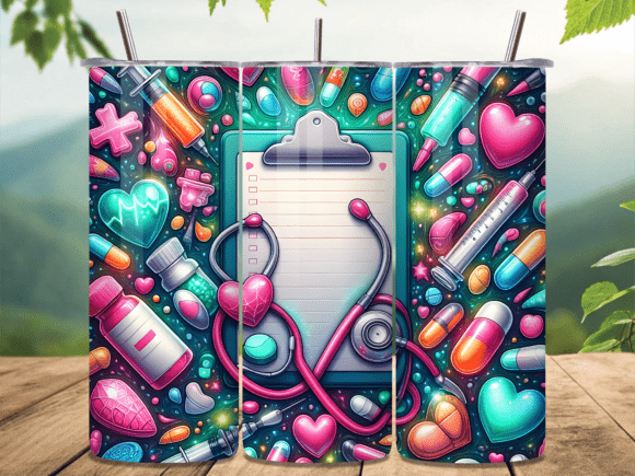 Pink Teal Nurse Pattern Tumbler Wrap Review