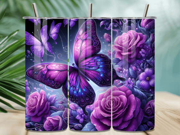 Purple Rose Butterfly Magic Tumbler Wraps Review