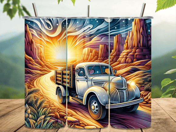 Rustic Sunset Farm Truck Tumbler Wrap Review