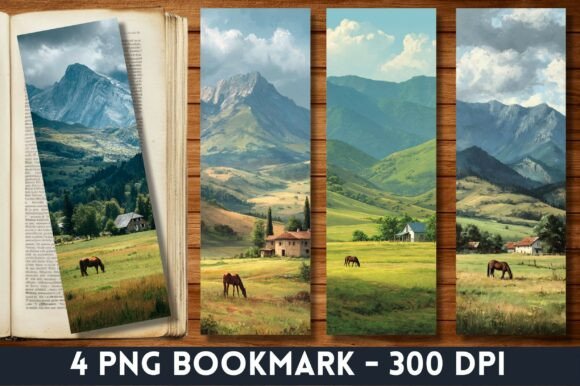 Scenic Mountain Horse Farm Bookmark PNG Review