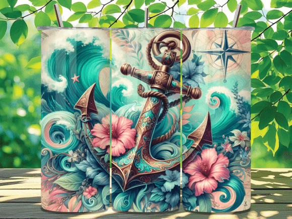 Tropical Floral Anchor Tumbler Wraps Review