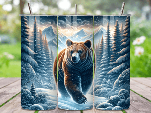 Winter Snow Grizzly Bear Tumbler Wrap Review